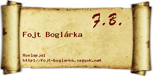 Fojt Boglárka névjegykártya