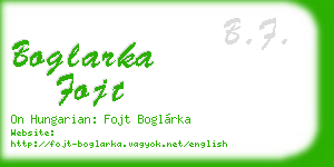 boglarka fojt business card